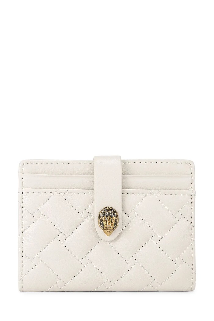 Kurt Geiger London etui na karty damskie skórzane Kensington beżowy 5018441109