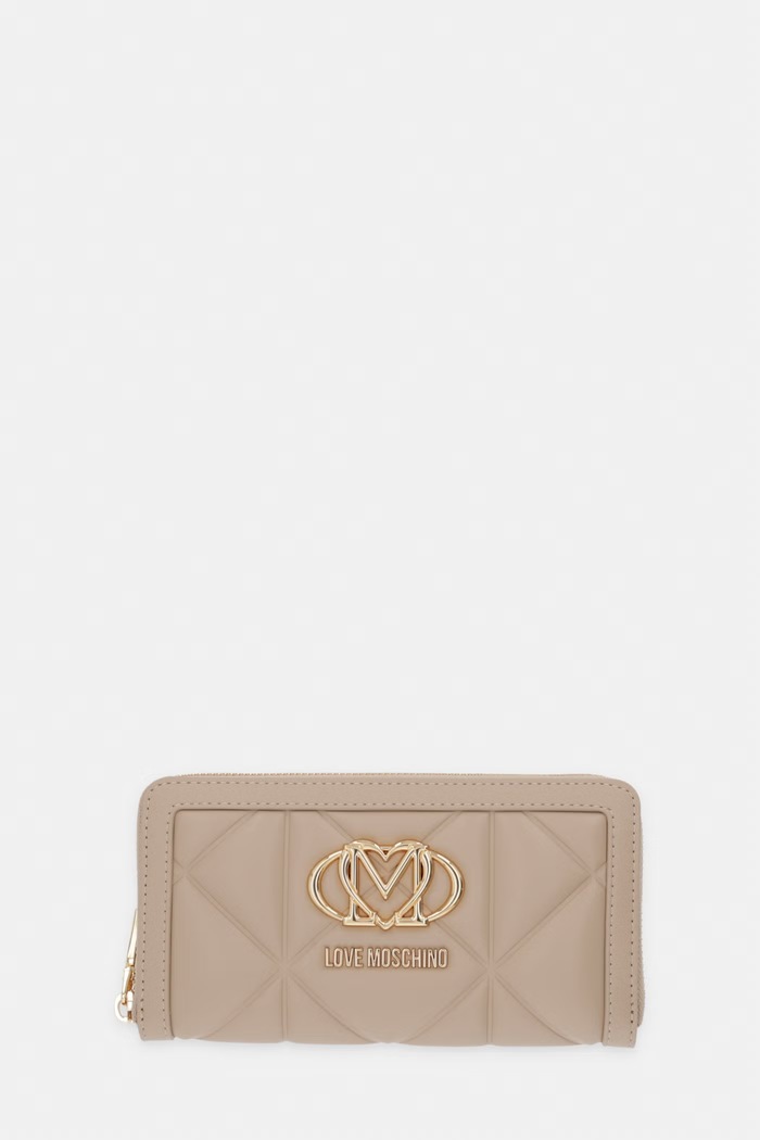 Love Moschino Peňaženka dámska z imitácie kože béžová JC5644PP0OLC0209