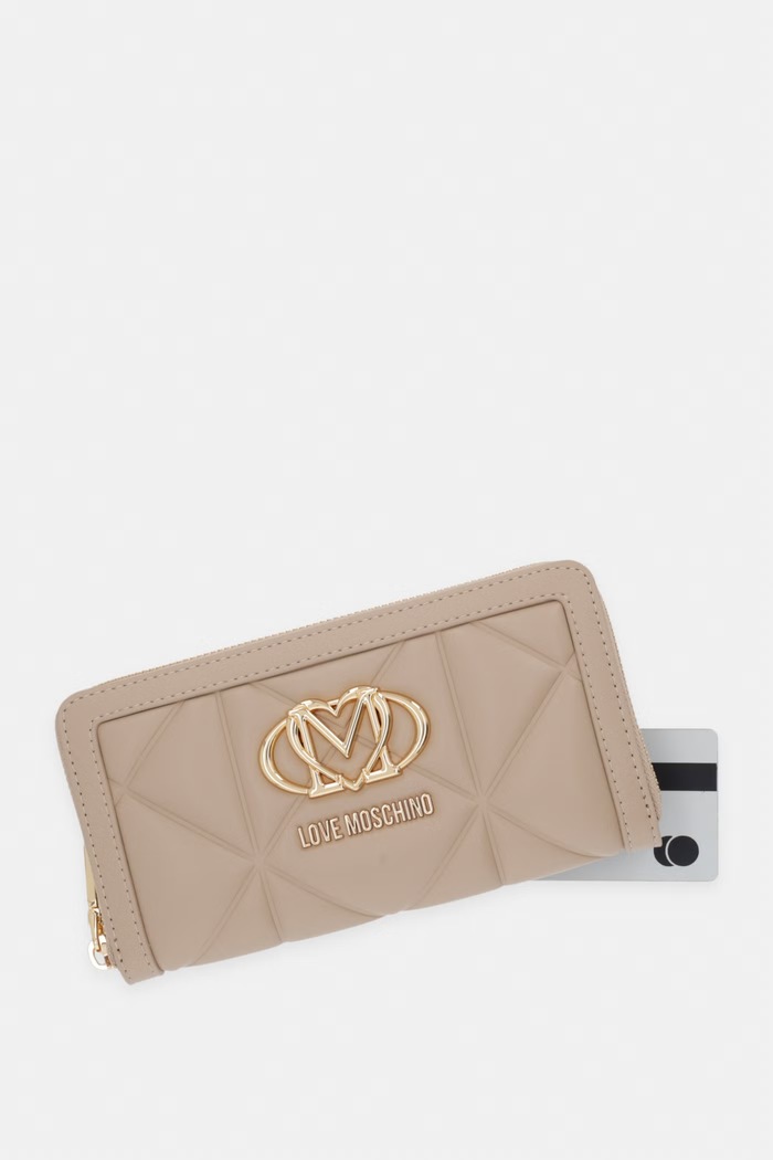 Love Moschino Peňaženka dámska z imitácie kože béžová JC5644PP0OLC0209