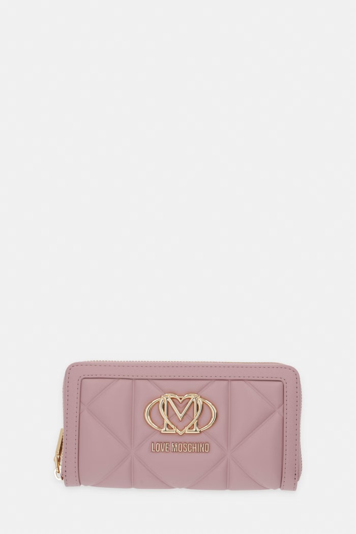 Love Moschino portfel damski z imitacji skóry różowy JC5644PP0OLC0600