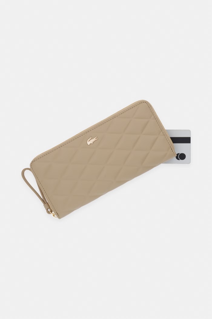 Lacoste portfel RFID damski skórzany beżowy NF5122EE