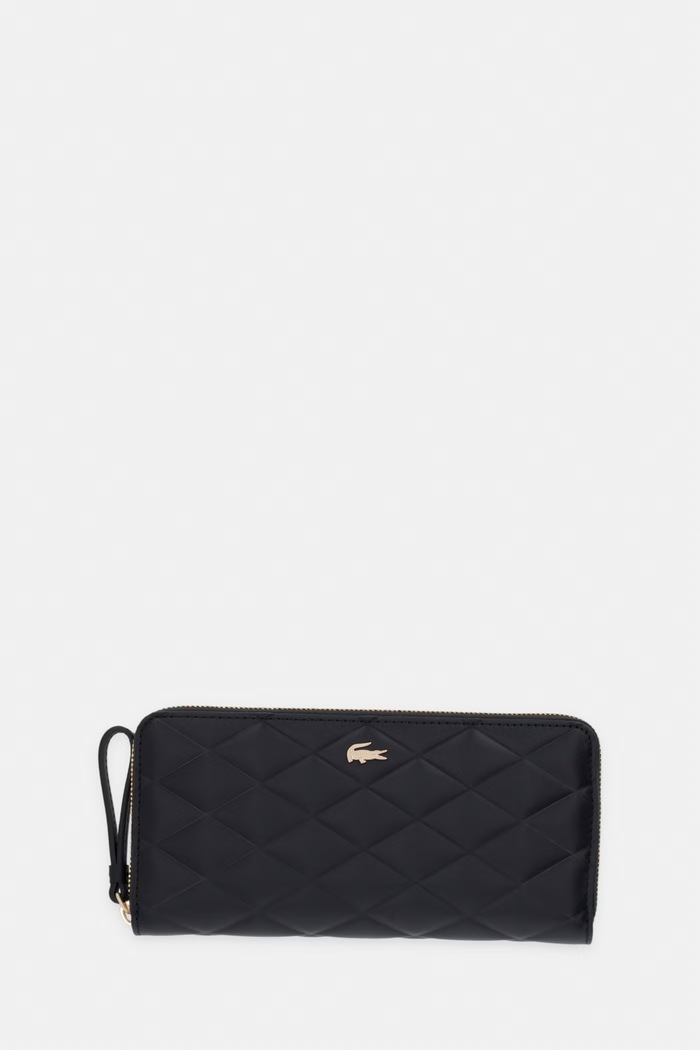 Lacoste πορτοφόλι RFID γυναικείο δερμάτινο μαύρο NF5122EE