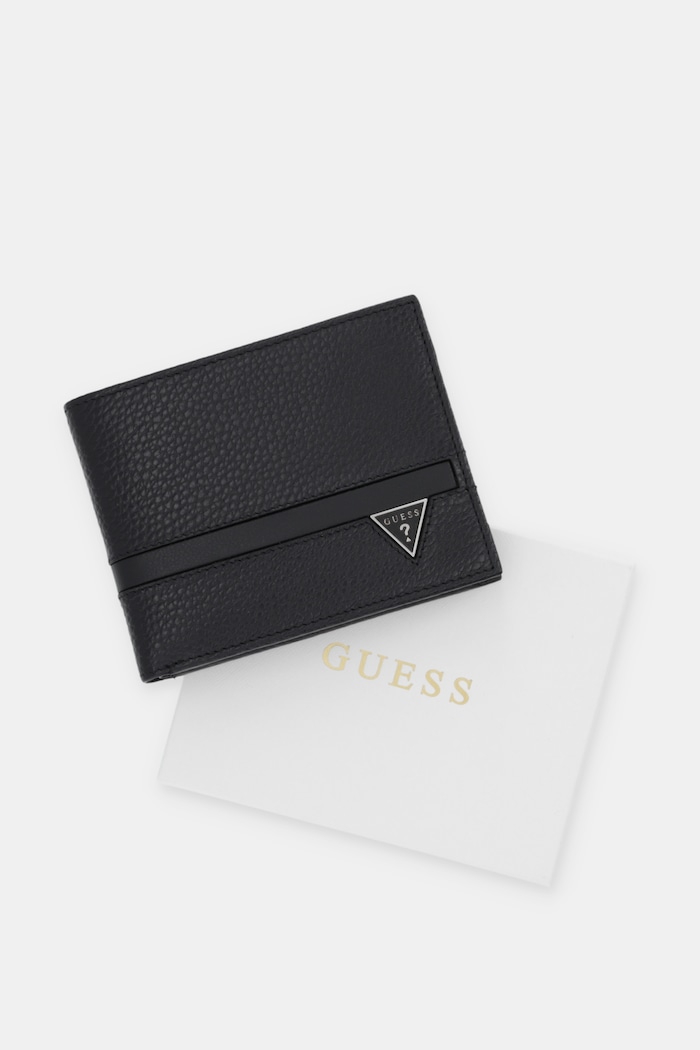 Δερμάτινο πορτοφόλι Guess MONACO SMMOGR.LEA20 μαύρο