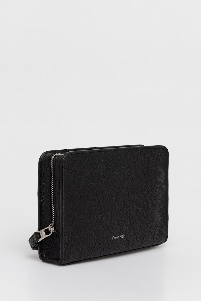 Calvin Klein kozmetická taška pánska kožená LV04D1153G čierna SS26