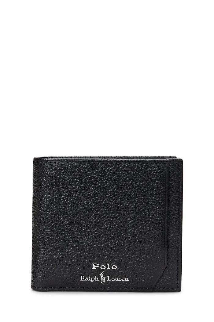 Usnjena denarnica Polo Ralph Lauren Zrnato usnje črna 405963225