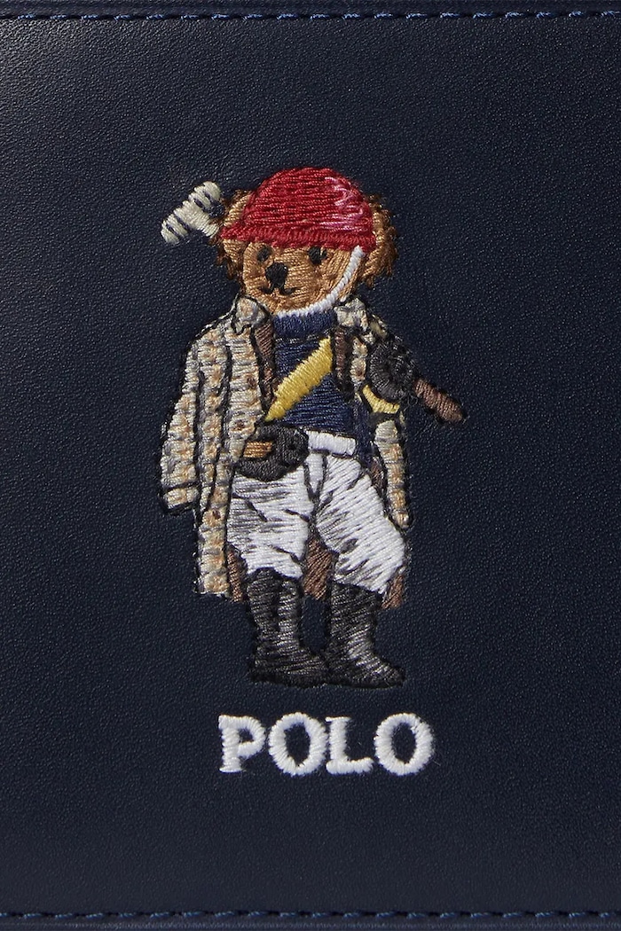Usnjena denarnica Polo Ralph Lauren mornarsko modra 405P08100
