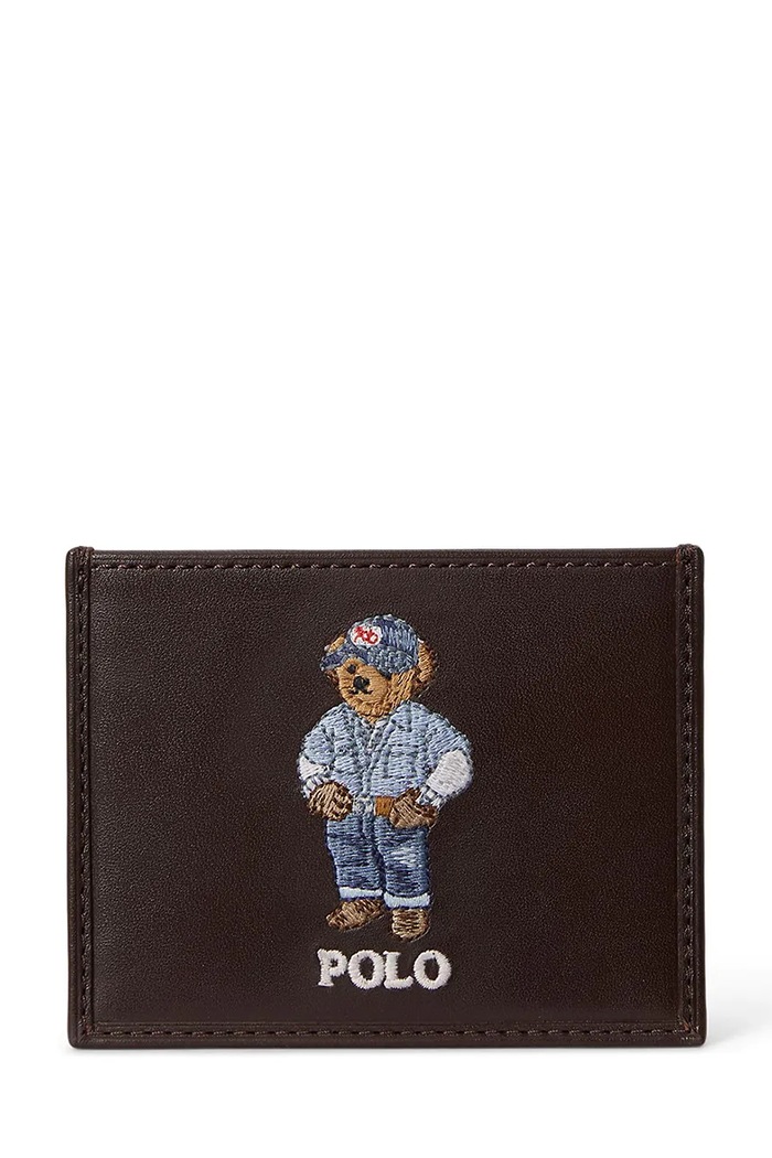 Usnjena denarnica Polo Ralph Lauren Drobni vzorec rjava 405P08102