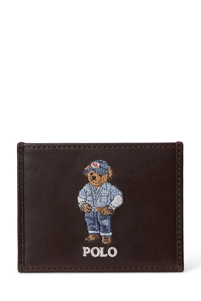 Usnjena denarnica Polo Ralph Lauren Drobni vzorec rjava 405P08102