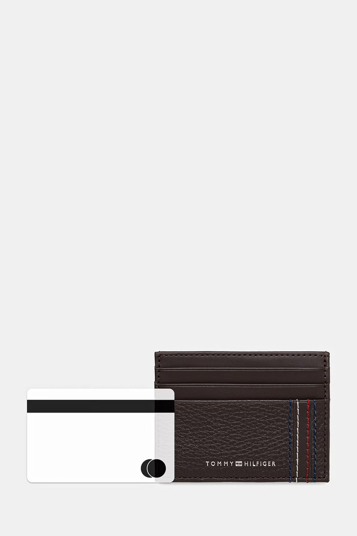 Tommy Hilfiger etui na karty męskie skórzane brązowy AM0AM14228