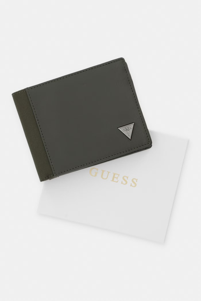 Guess портфейл мъжки от кожа BERNA SMBEHN.LEA20 зелен