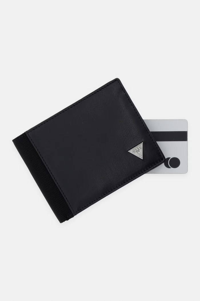 Guess портфейл мъжки от кожа BERNA черен SMBEHN.LEA20