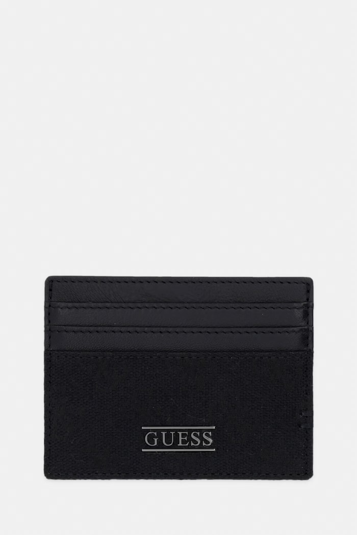 Guess калъф за карти мъжки от кожа BOSTON черен SMBOLJ.LEA25