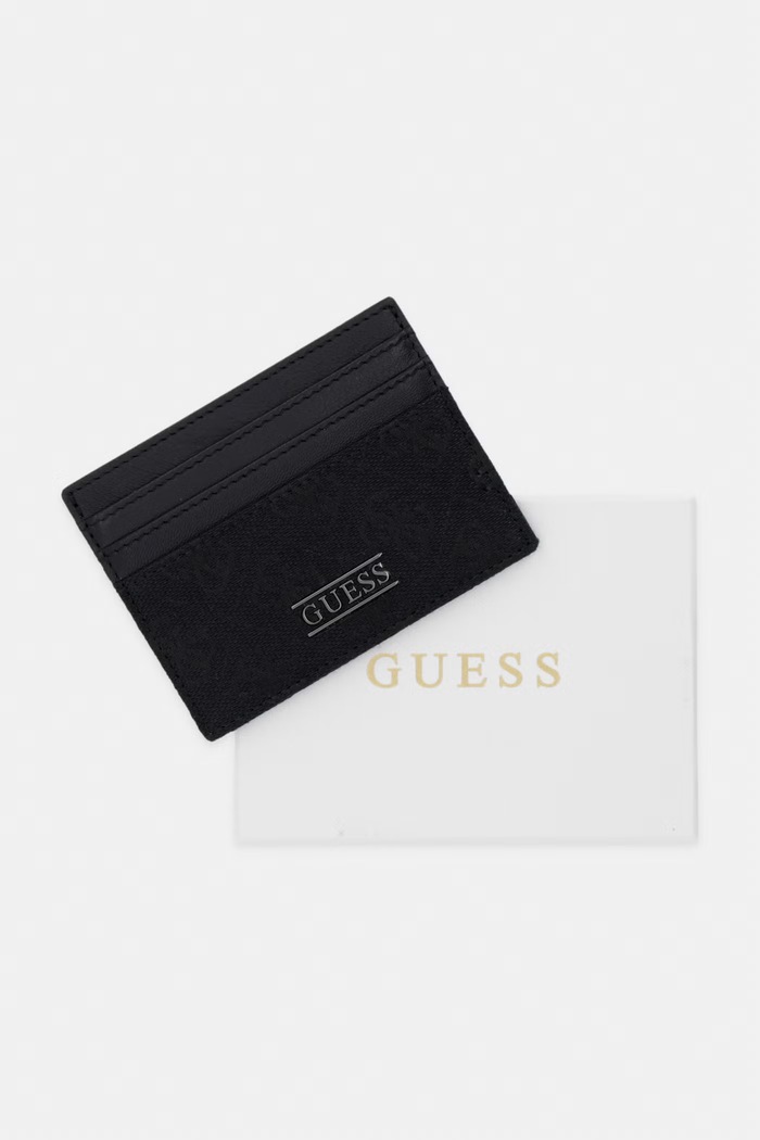 Guess калъф за карти мъжки от кожа BOSTON черен SMBOLJ.LEA25