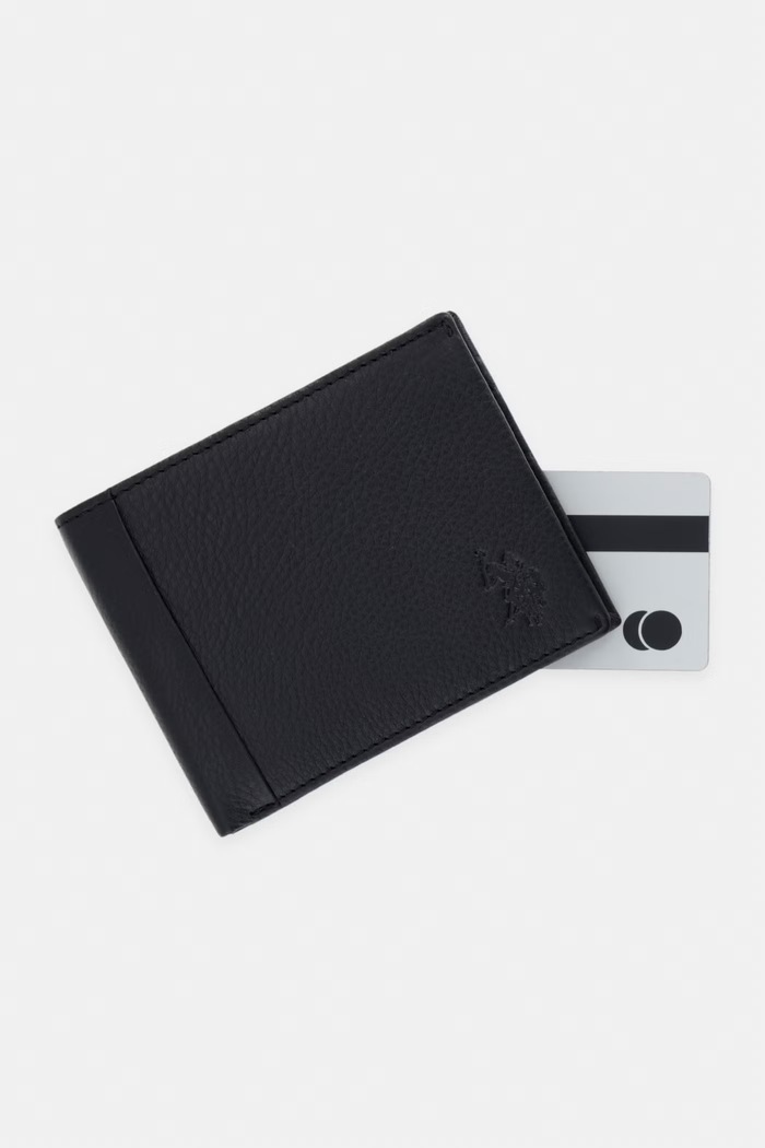 Δερμάτινο πορτοφόλι U.S. Polo Assn. CARRICK μαύρο WEUCK2696MHA