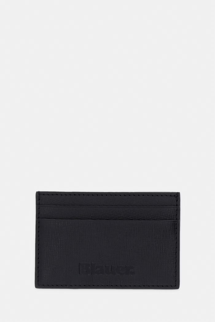 Blauer card-holder pentru bărbați, din piele negru CLIPCASE01