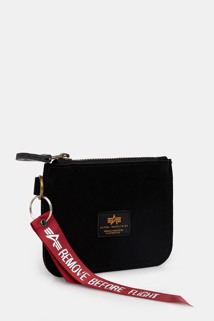 Alpha Industries leather wallet Leather Coin Wallet 266966 black SS26