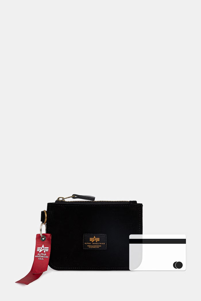 Alpha Industries leather wallet Leather Coin Wallet 266966 black