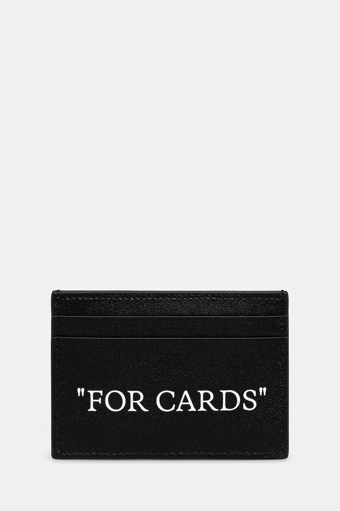 Off-White Quote etui na karty skórzane czarny OMND067C99LEA001