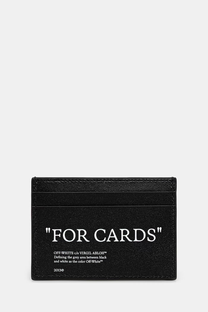 Off-White Quote etui na karty skórzane OMND067C99LEA001 czarny SS26