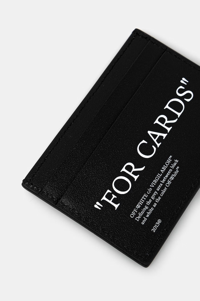 Akcesoria Off-White Quote etui na karty skórzane OMND067C99LEA001 czarny