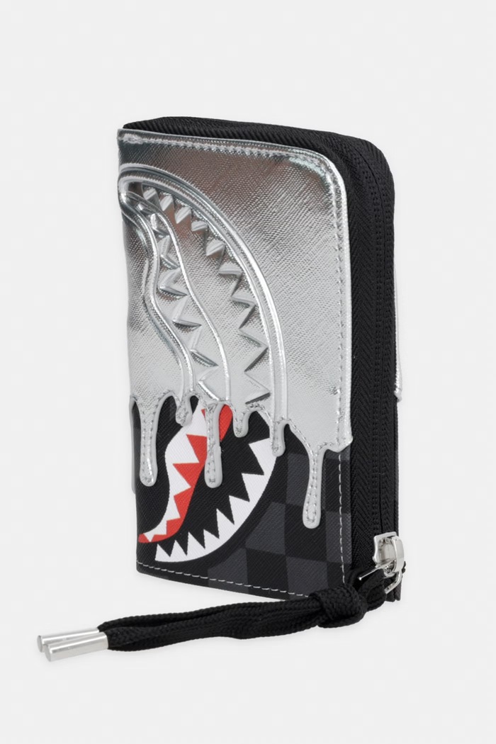 Sprayground portfel z imitacji skóry 910W8931NSZ srebrny SS26