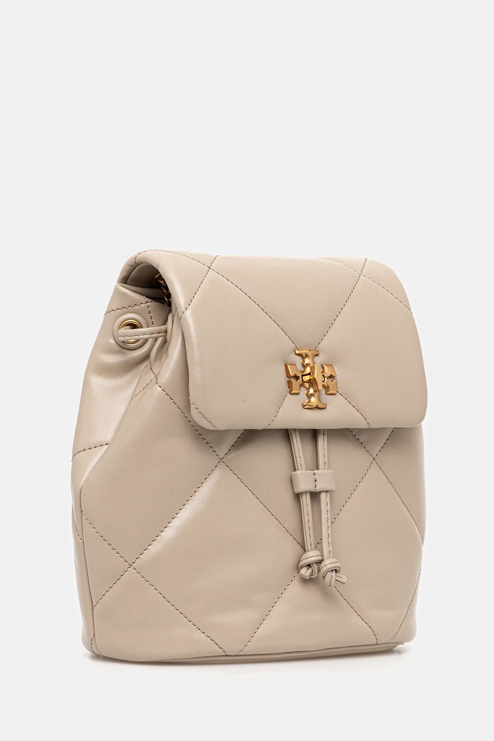 Kožený ruksak Tory Burch Kira Diamond 170485.250 béžová SS26