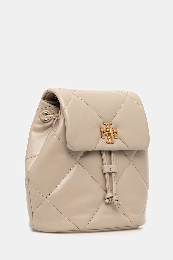 Kožený ruksak Tory Burch Kira Diamond 170485.250 béžová SS26