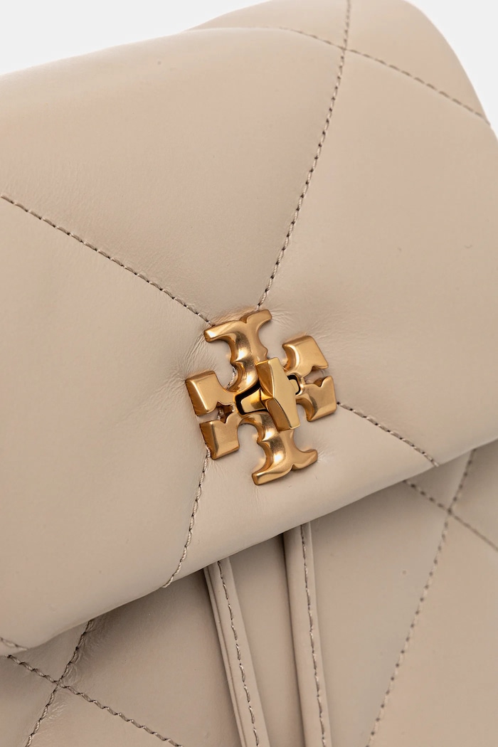 Kožený ruksak Tory Burch Kira Diamond béžová 170485.250