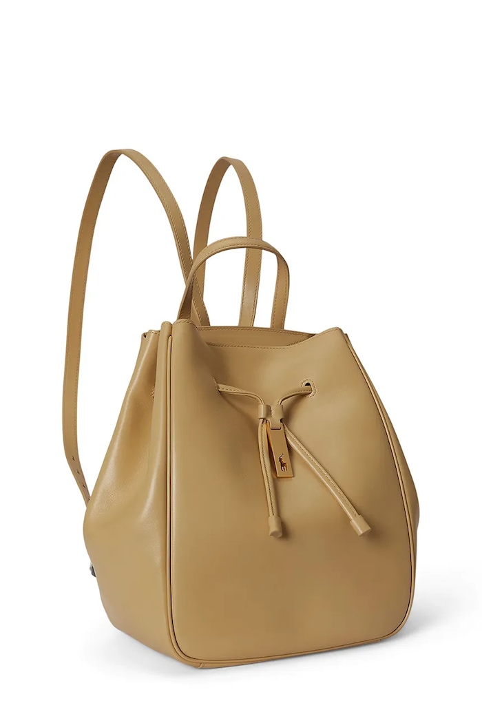 Accesorii Polo Ralph Lauren rucsac pentru femei din piele 428P01429 bej