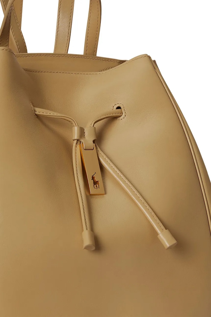Polo Ralph Lauren rucsac pentru femei din piele bej 428P01429