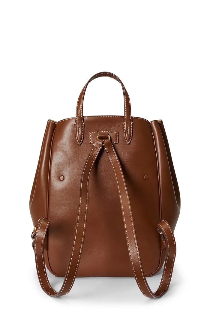 Polo Ralph Lauren rucsac pentru femei din piele 428P01429 maro SS26