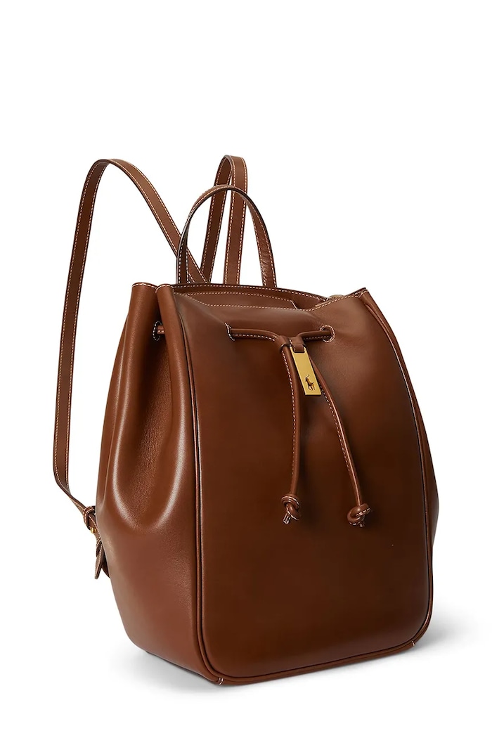 Accesorii Polo Ralph Lauren rucsac pentru femei din piele 428P01429 maro