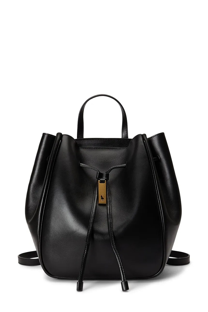 Polo Ralph Lauren rucsac pentru femei din piele negru 428P01429