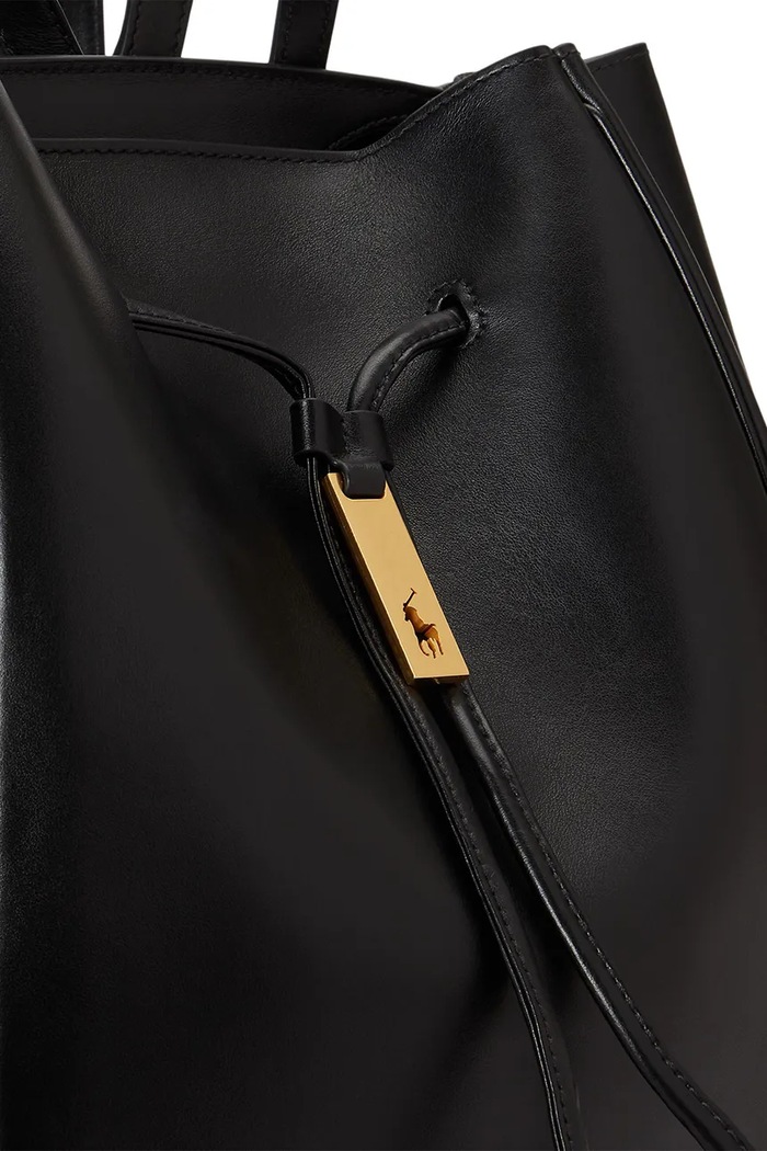 Polo Ralph Lauren rucsac pentru femei din piele negru 428P01429