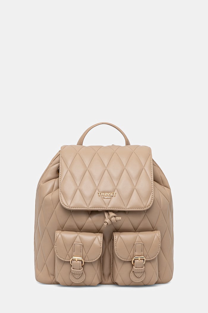 Twinset rucsac de femei din piele bej 261TB7280