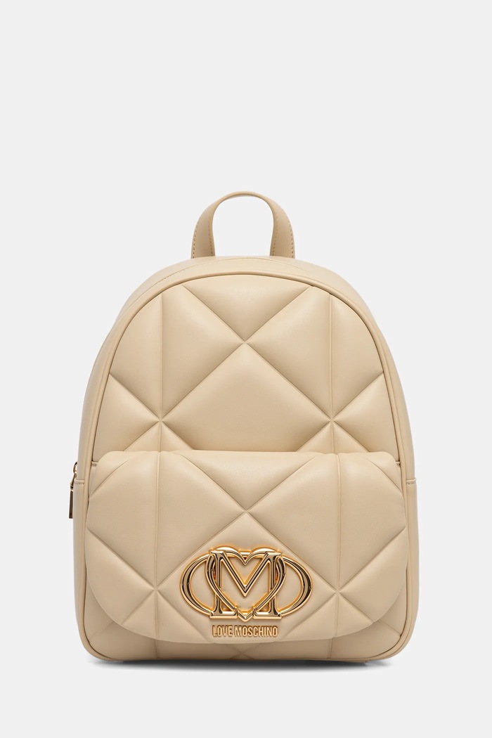 Batoh Love Moschino nášivka béžová JC4037PP1OLC0129