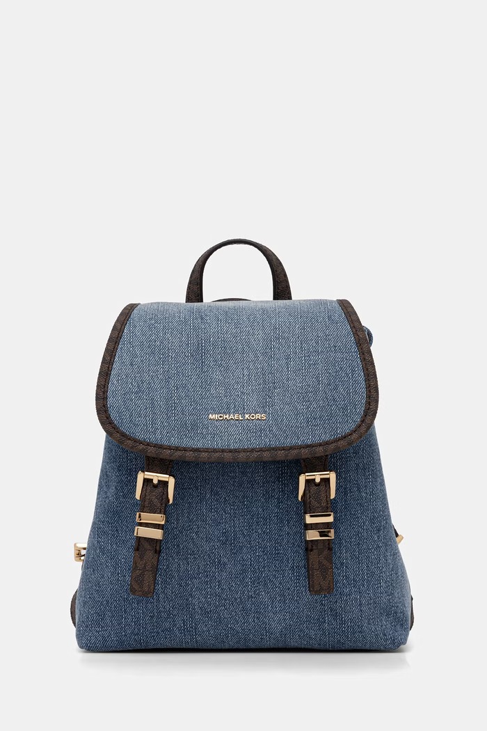 MICHAEL Michael Kors mestský ruksak dámsky rifľový modrá 30S6GQNB0C
