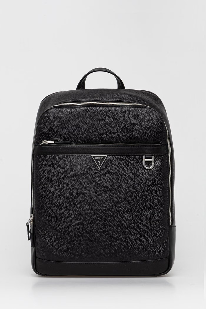 Kožený ruksak Guess MONACO usňová koža čierna HMMOGR.P6145