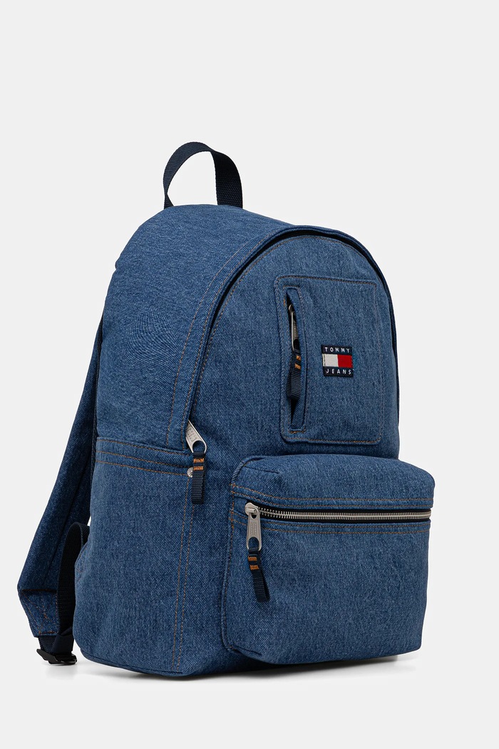Ruksak od trapera Tommy Jeans AM0AM14052 plava SS26