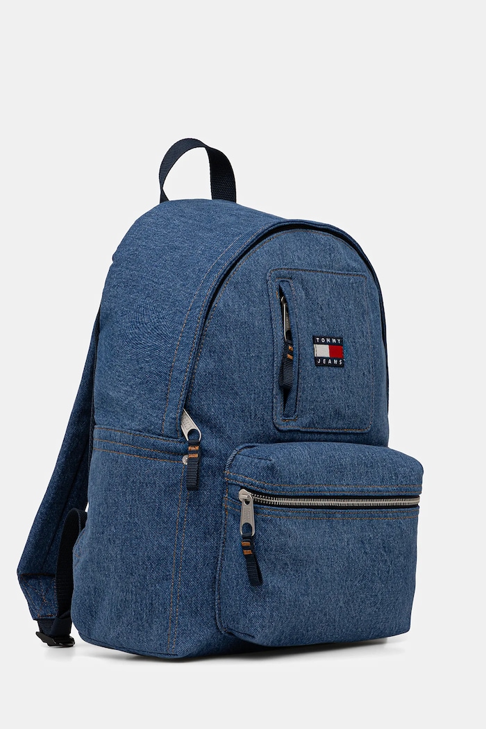 Ruksak od trapera Tommy Jeans AM0AM14052 plava SS26