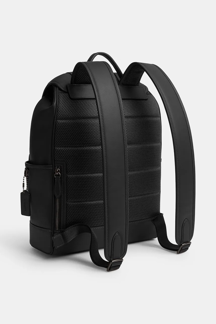 Шкіряний рюкзак Coach League Flap Backpack CU072 чорний SS26
