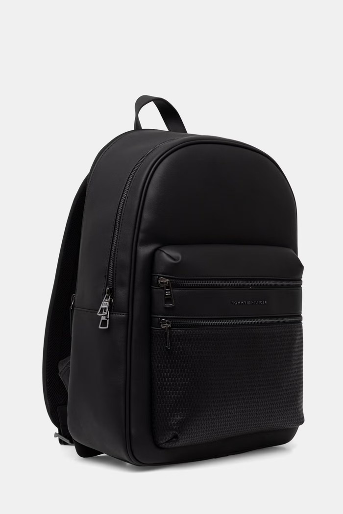 Tommy Hilfiger rucsac de oraș pentru bărbați, cu imitație de piele AM0AM14093 negru SS26