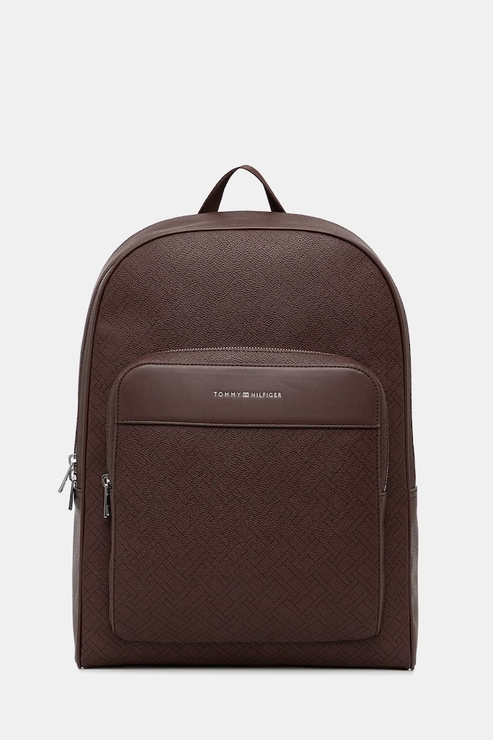 Tommy Hilfiger σακίδιο πόλης ανδρικό από απομίμηση δέρματος καφέ AM0AM14137