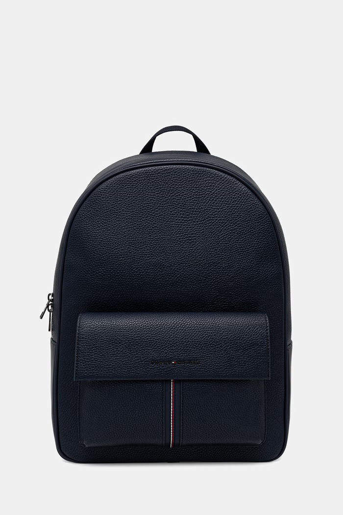 Tommy Hilfiger Σακίδιο ανδρικό από απομίμηση δέρματος σκούρο μπλε AM0AM14165