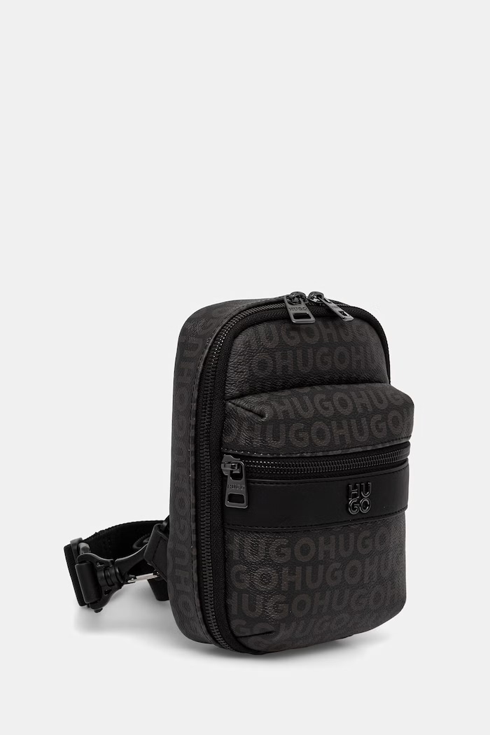 HUGO rucsac pentru bărbați, cu imitație de piele Quantic Monostrap 50564323 negru SS26