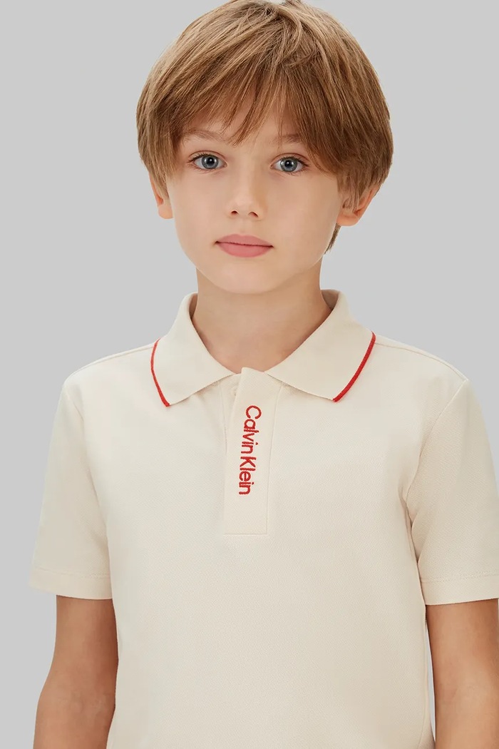 Detské polo tričko Calvin Klein Jeans IB0IB02370.128.176.PPY2 béžová