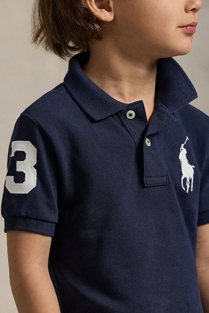 Detská bavlnená polokošeľa Polo Ralph Lauren 322670257014 tmavomodrá