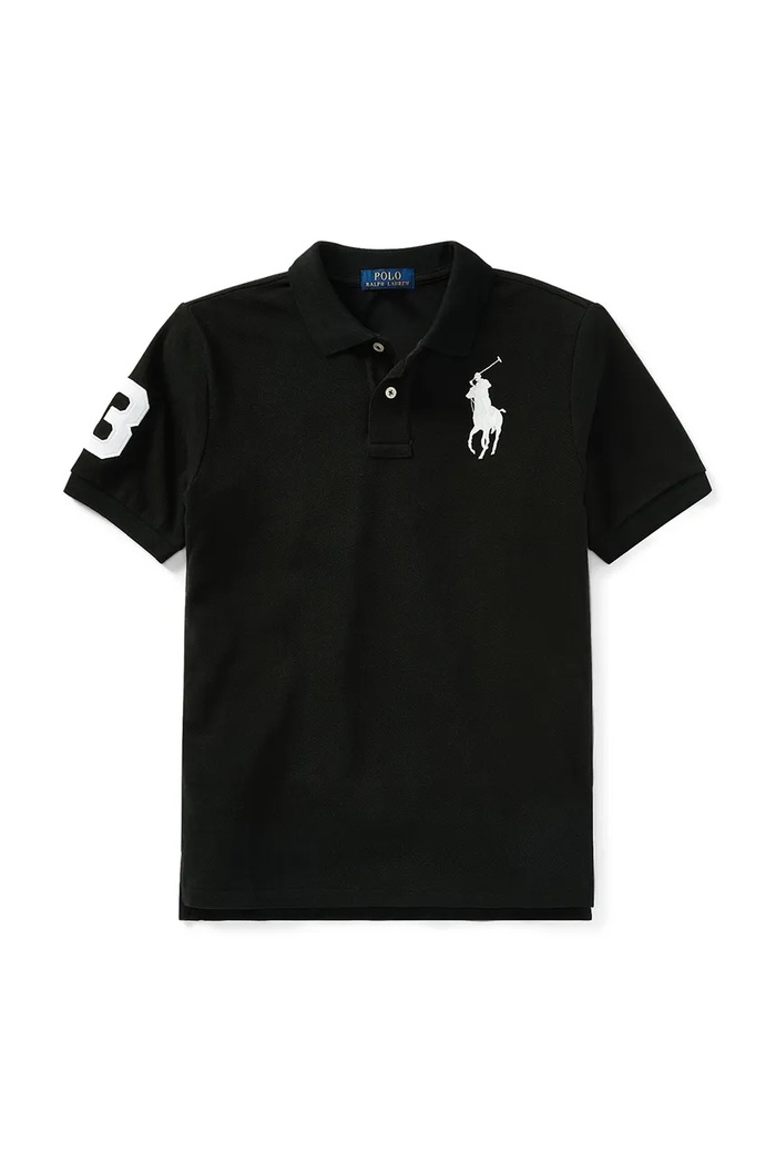 Polo Ralph Lauren tricouri polo din bumbac pentru copii fixat negru 323670257015