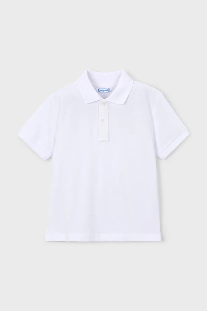 Mayoral polo bawełniane dziecięce bawełna biały 150.5A.Mini.PPY2