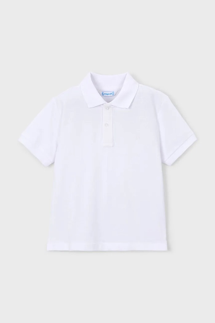 Mayoral polo bawełniane dziecięce bawełna biały 150.5A.Mini.PPY2